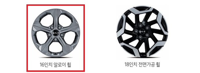 2025 셀토스 16인치, 18인치 휠 디자인