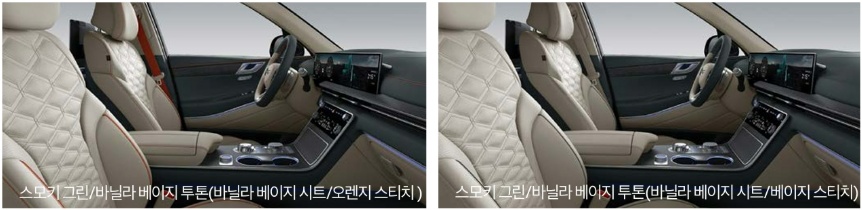 2026 GV80 쿠페 스모키 그린/바닐라 베이지 투톤 내장 컬러 및 프라임 나파가죽 시트