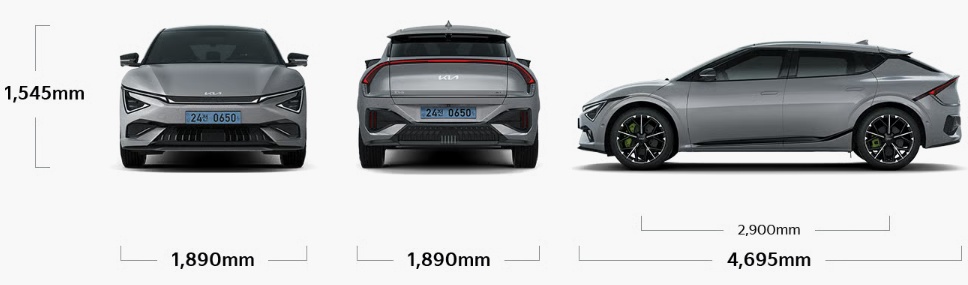 2026 EV6 GT 전장, 전폭, 전고, 축거, 윤거 전후 제원