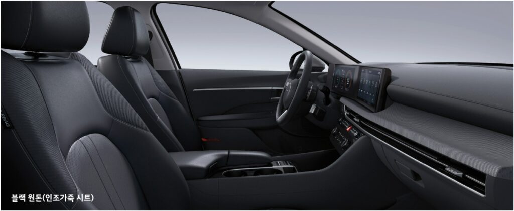 2026 쏘나타 디 엣지 블랙 원톤 내장 컬러 및 인조가죽 시트