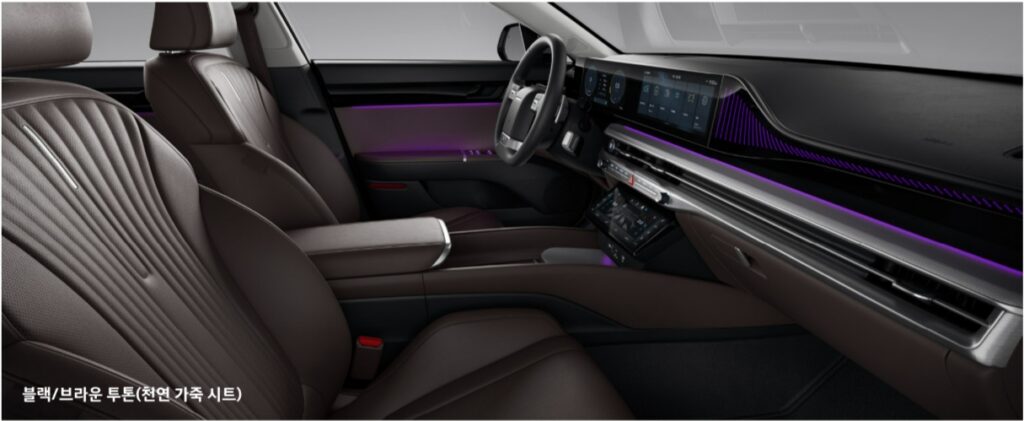 2026 그랜저 블랙/브라운 투톤 내장 컬러 및 천연가죽 시트