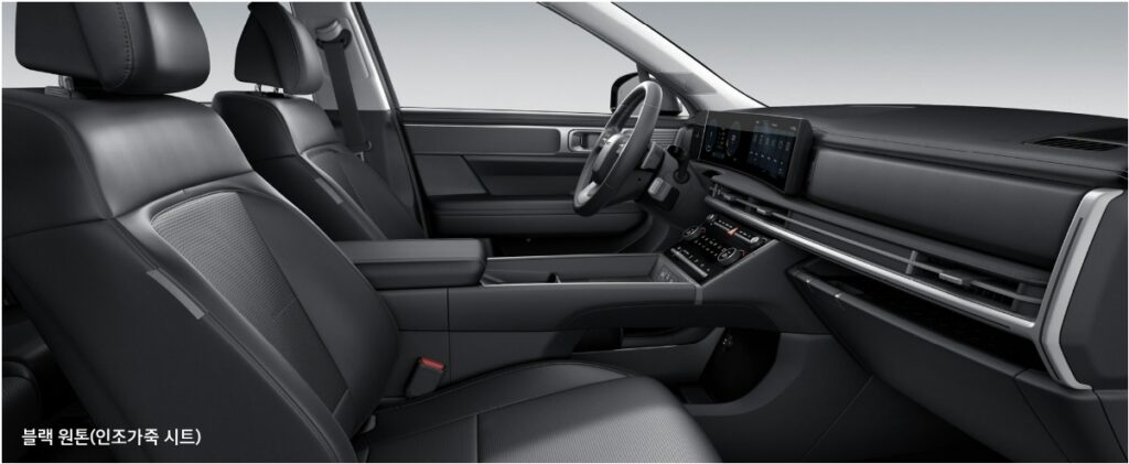2026 싼타페 가솔린 2.5 터보 블랙 원톤 내장 컬러 및 인조가죽 시트