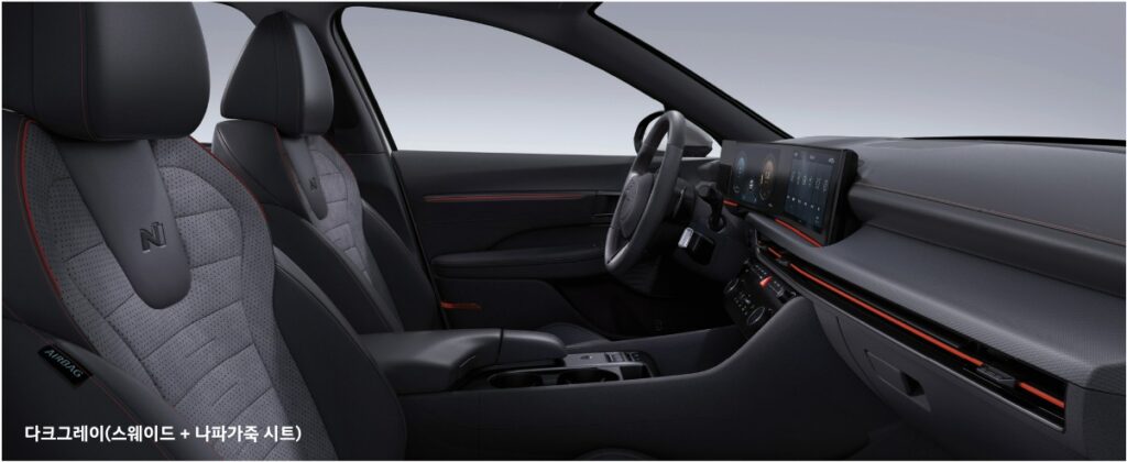 2026 쏘나타 디 엣지 N 라인 다크 그레이 내장 컬러 및 스웨이드 + 나파가죽 시트