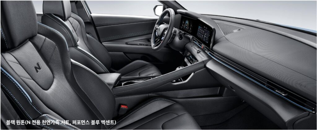 2026 아반떼 N 블랙 원톤 내장 컬러 및 시트