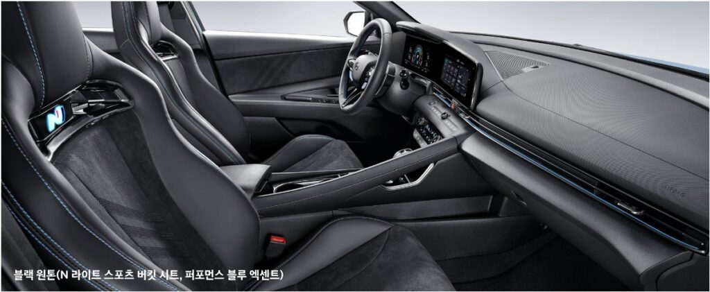 2026 아반떼 N 블랙 원톤 내장 컬러 및 N 라이트 스포츠 버킷 시트