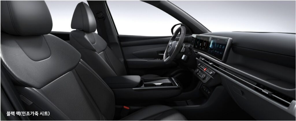 2026 투싼 하이브리드 블랙 내장 컬러 및 인조가죽 시트