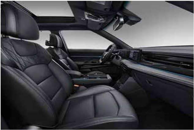 액티언 하이브리드 블랙 내장 컬러 및 천연가죽 & 블랙 스웨이드 퀼팅 시트