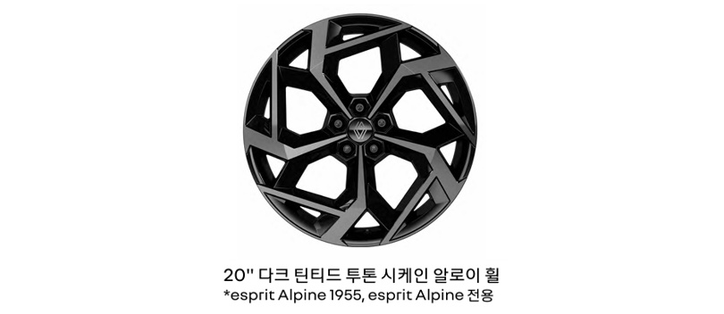 필랑트 하이브리드 20인치 다크 틴티드 투톤 시케인 알로이 휠 디자인