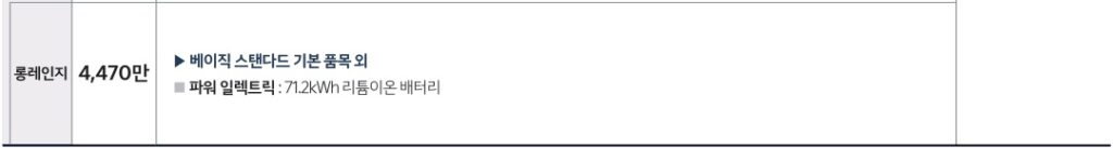 PV5 카고 롱 롱레인지 베이직 가격표